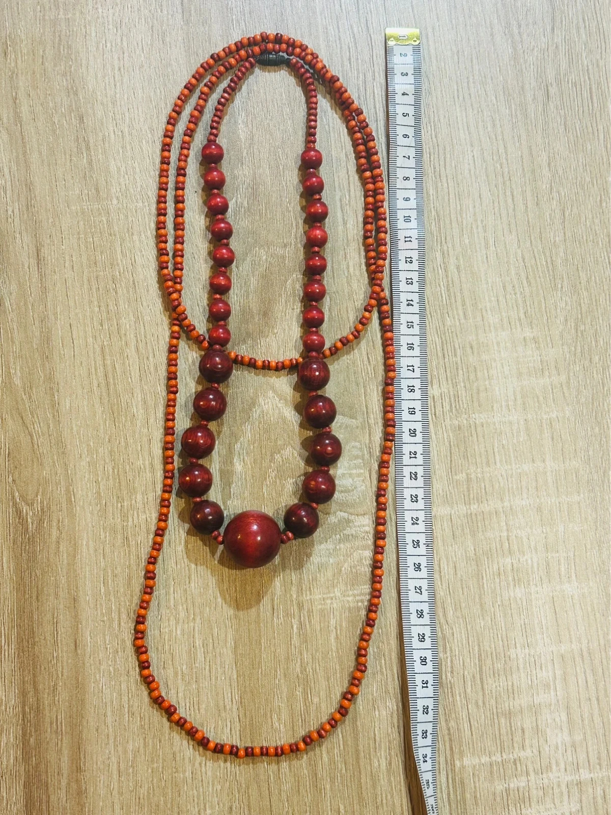 Vintage, set van 2 houten parelkettingen Boheemse retrostijl – photo 6